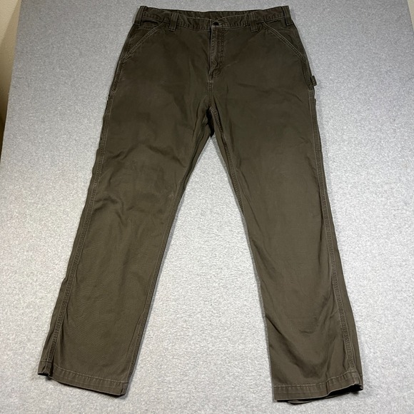 Carhartt Other - Carhartt Pants Mens 36x32 (Tag 38x32) Brown Carpenter Canvas Workwear Relaxed